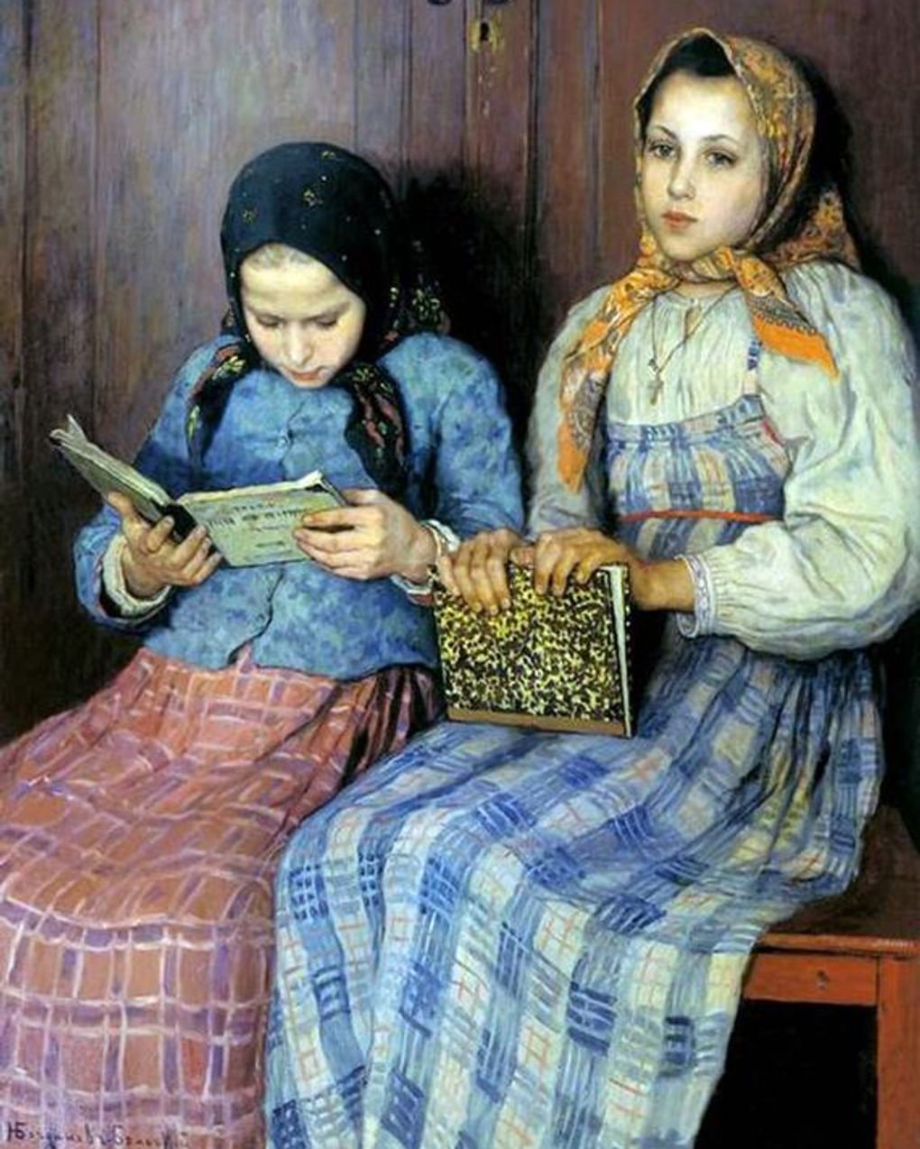 Николай Богданов-Бельский. Ученицы (фрагмент). 1901. Саратовский государственный художественный музей имени А.Н. Радищева, Саратов