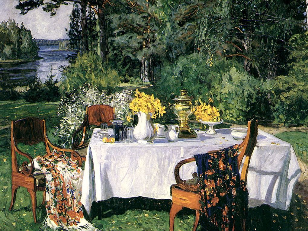 Станислав Жуковский. Перед террасой (фрагмент). 1912–1913. Музей им. М.А. Врубеля, Омск