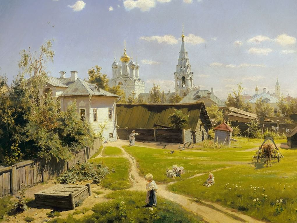 Василий Поленов. Московский дворик (фрагмент). 1878. Государственная Третьяковская галерея, Москва