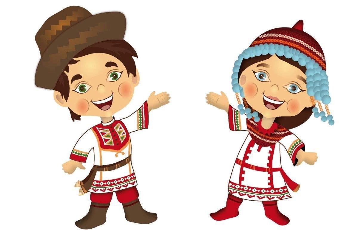 Чувашский национальный костюм рисунок для детей