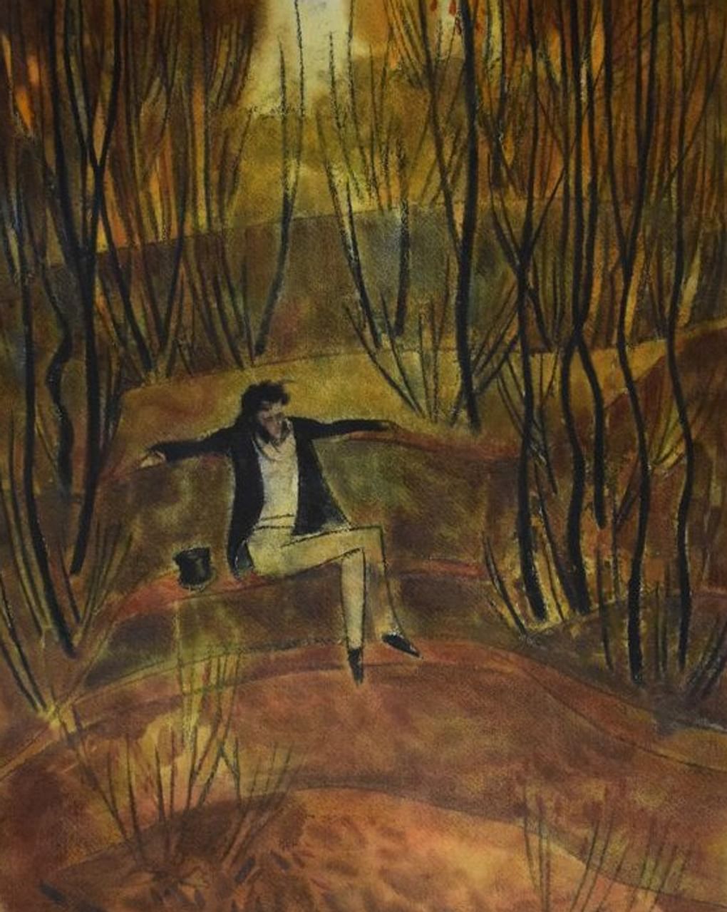 Дмитрий Арсенин. Болдино. Пушкин на дерновой скамье. Портрет (фрагмент). До 1977. Государственный литературно-мемориальный и природный музей-заповедник А.С. Пушкина «Болдино», село Большое Болдино, Нижегородская область