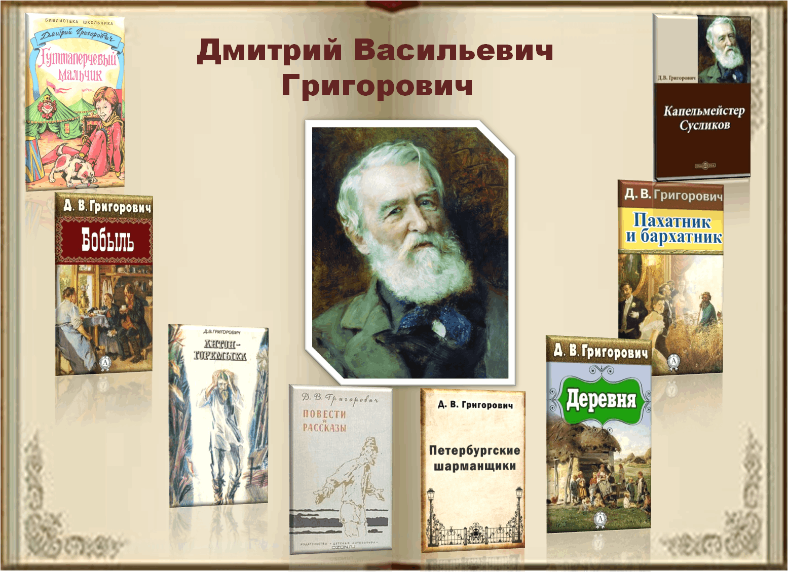 Писатели название мероприятий. Григорович Дмитрий Васильевич (1822-1899). 200 Дмитрий Григорович (1822-1900). 31 Марта 1822 года родился Дмитрий Васильевич Григорович,. Григорович Дмитрий Васильевич писатель презентация.