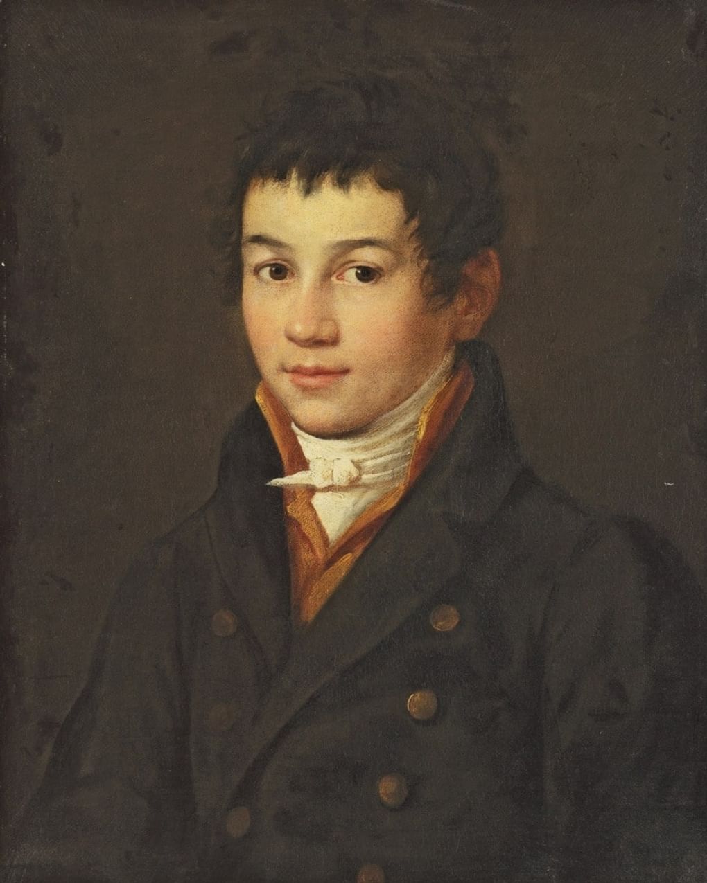 Алексей Егоров. Автопортрет (фрагмент). До 1803. Государственная Третьяковская галерея, Москва