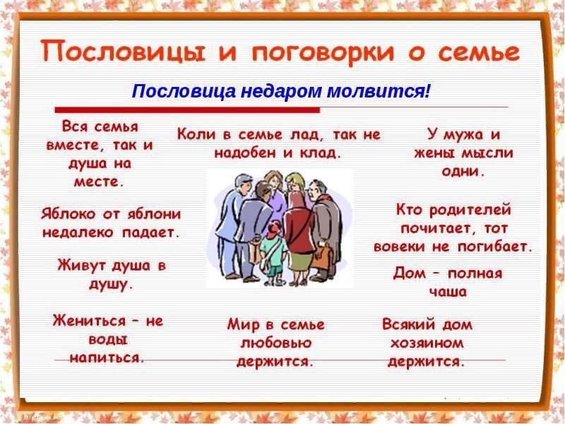 Пословицы о семье картинки