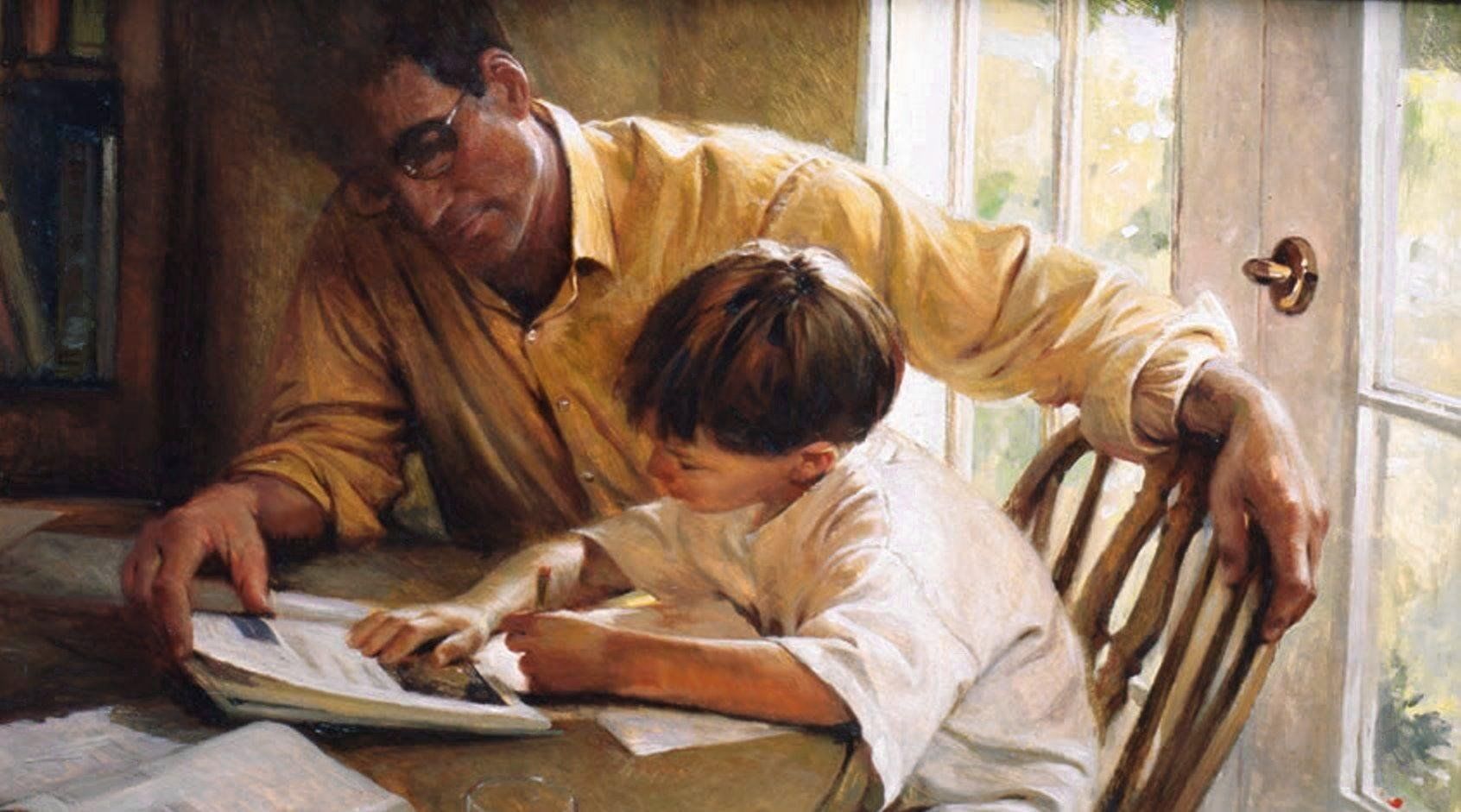 Учиться жить с папой. Чтение в живописи. Отцы и дети в живописи. Дети Советская живопись чтение. Чтение картины художников.