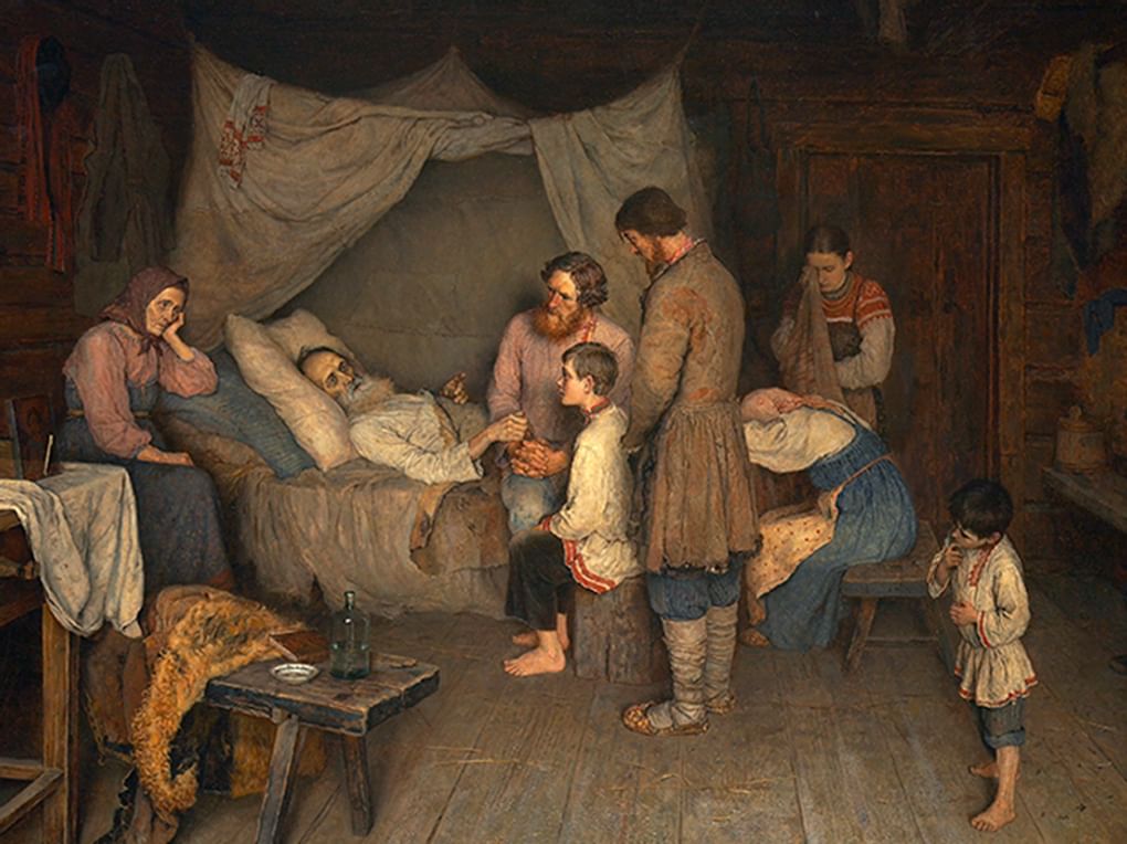 Николай Богданов-Бельский. Последняя воля (фрагмент). 1893. Таганрогский художественный музей, Таганрог, Ростовская область