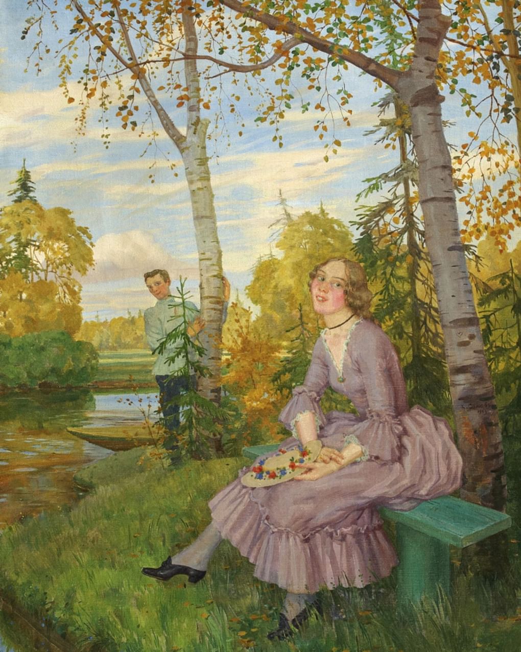 Константин Сомов. Встреча в парке. 1919. Частное собрание