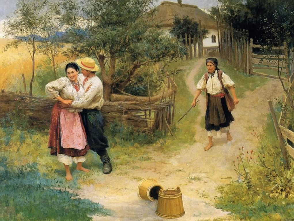 Николай Пимоненко. «Не шути!» (фрагмент). 1895. Национальный художественный музей Украины, Киев, Украина