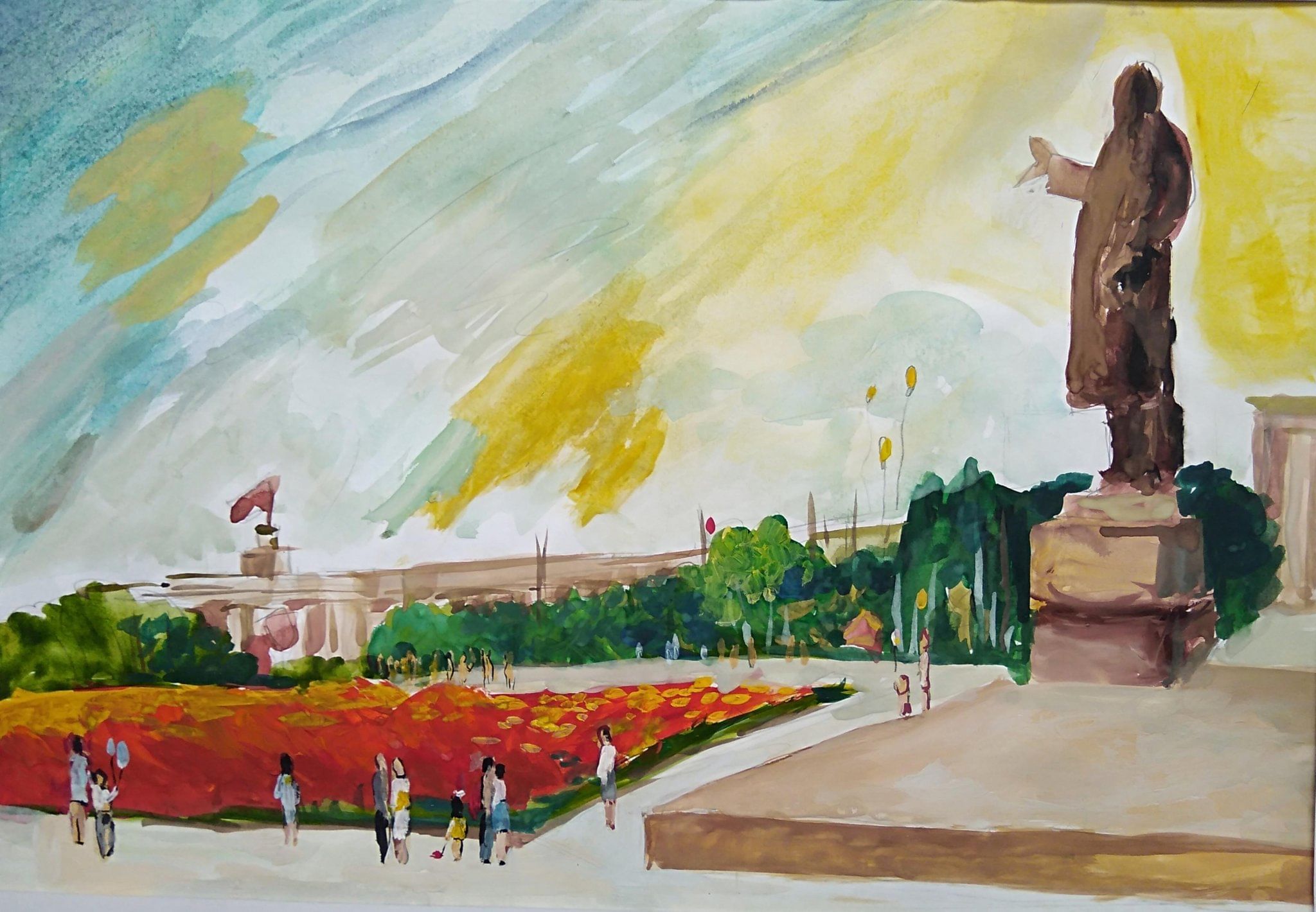 Рисунок Ленина монумент