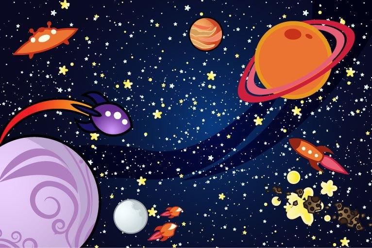 Космос и планеты рисунок