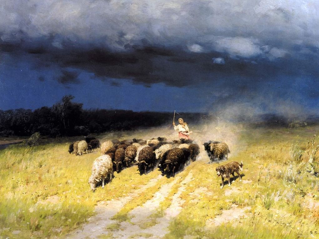 Николай Пимоненко. Перед грозою (фрагмент). 1906. Национальный художественный музей Украины, Киев, Украина