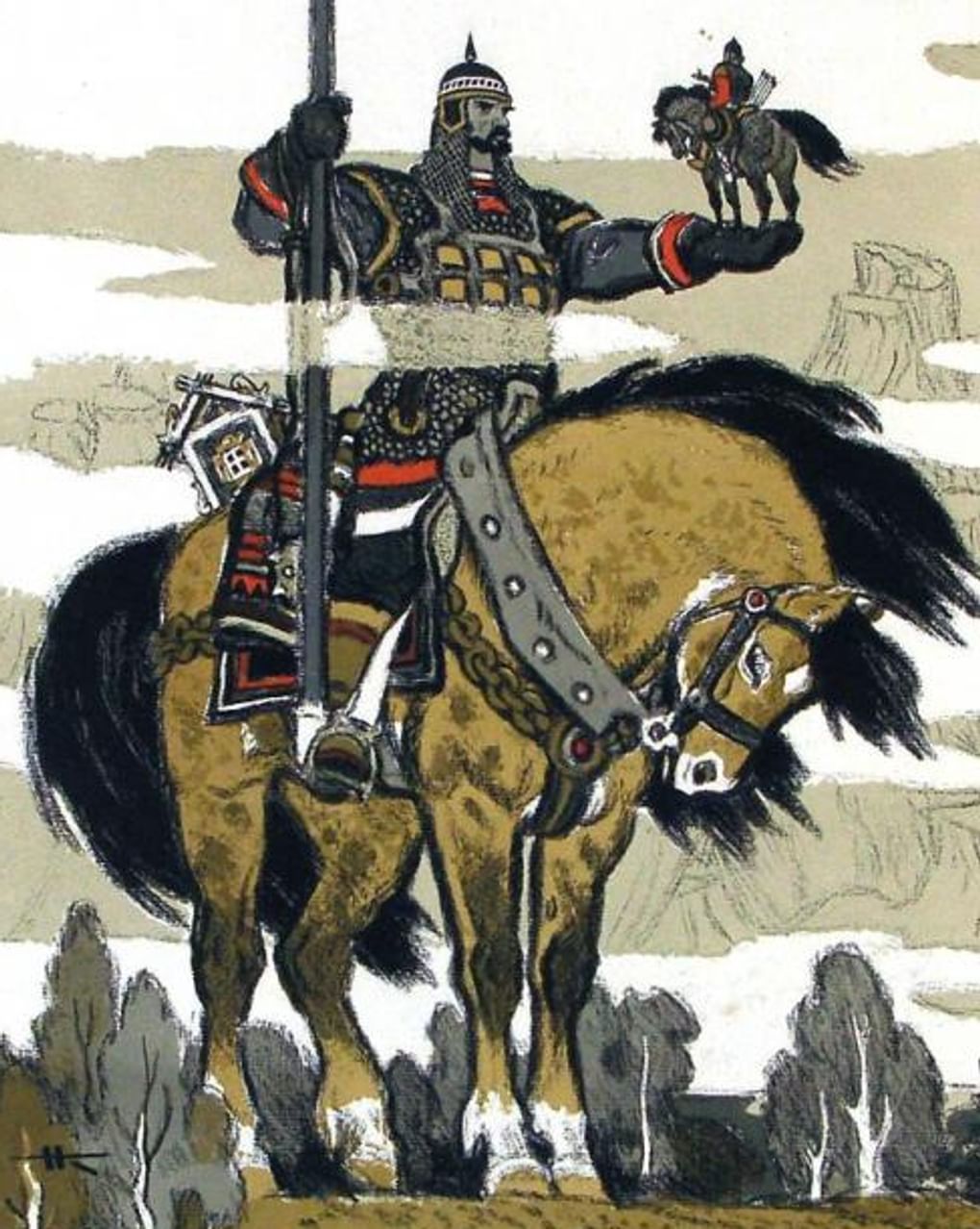 Николай Кочергин. Святогор (фрагмент). По мотивам русских сказок. 1964. Вологодская областная картинная галерея, Вологда