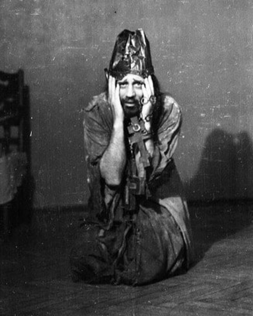 Иван Козловский в роли Юродивого в опере Mодеста Мусоргского «Борис Годунов». 1948–1949. Государственный академический Большой театр России, Москва. Фотография: Семен Мишин-Моргенштерн / Мультимедиа арт музей, Москва