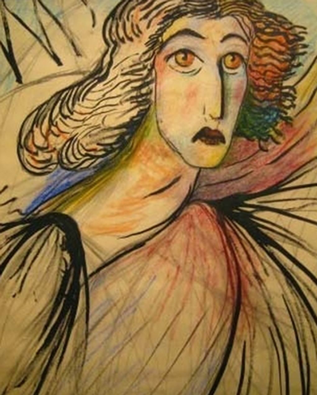 Марианна Веревкина. Автопортрет в образе ангела (фрагмент). 1910-е. Частное собрание