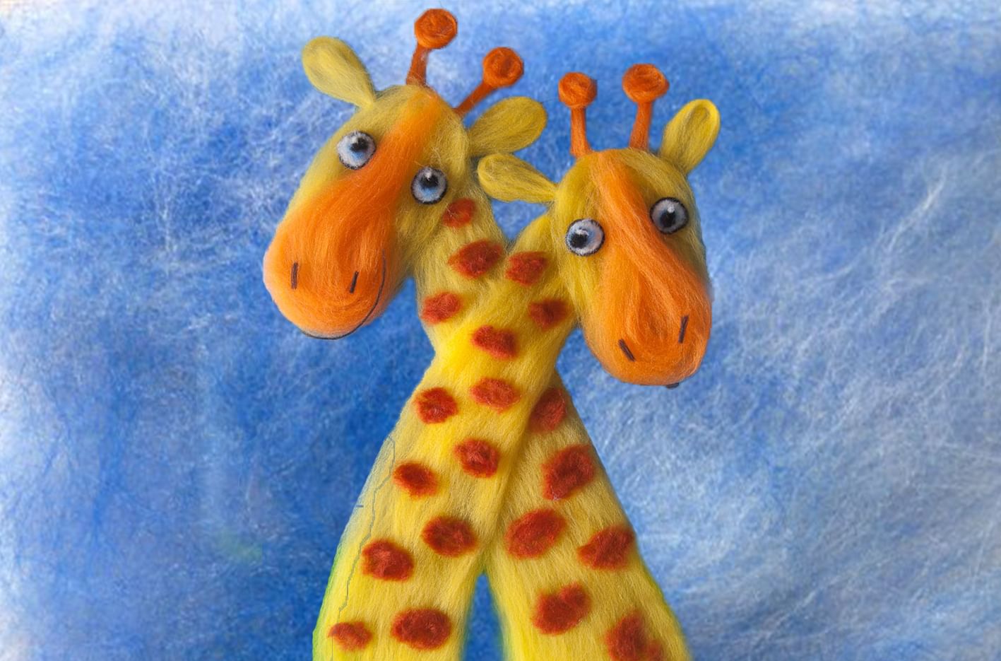 Картины из шерсти Жирафы