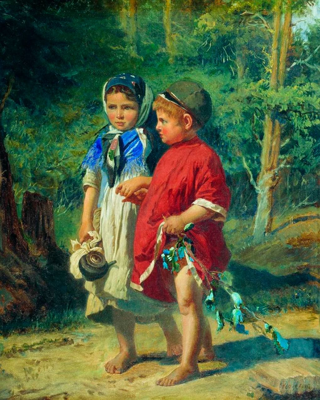 Алексей Корзухин. Крестьянские дети (фрагмент). Козьмодемьянский художественно-исторический музей им. А.В. Григорьева, Козьмодемьянск, Республика Марий Эл