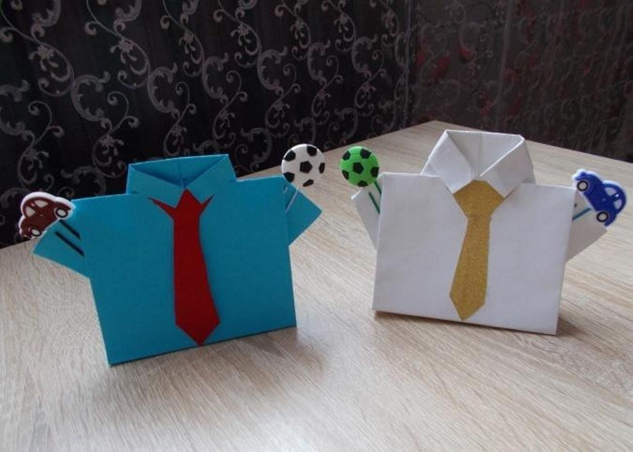 Конструирование оригами подарок папе