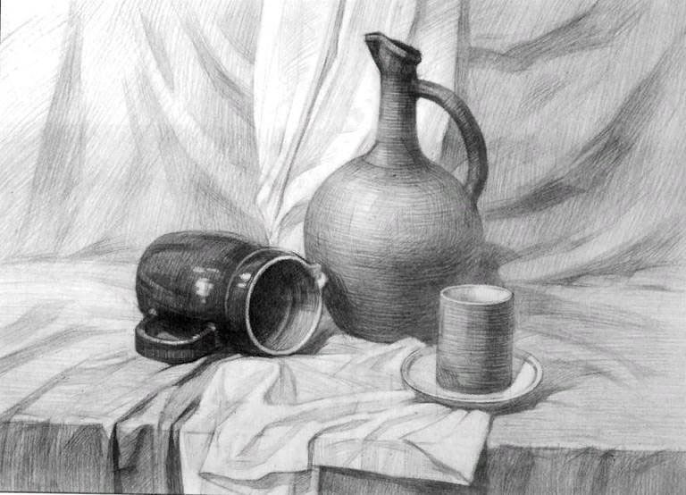 Графика рисунок карандашом натюрморт