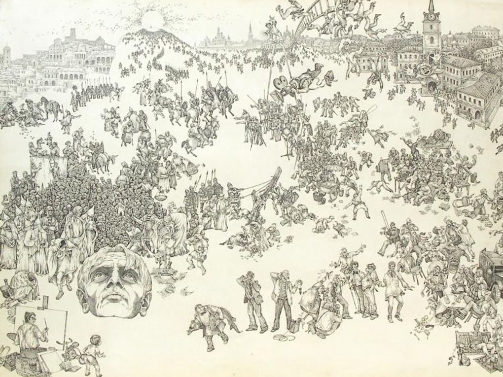 Николай Маркаров. Легенда (фрагмент). Правая часть триптиха «Мастер и Маргарита». 1972–1978. Вологодская областная картинная галерея, Вологда