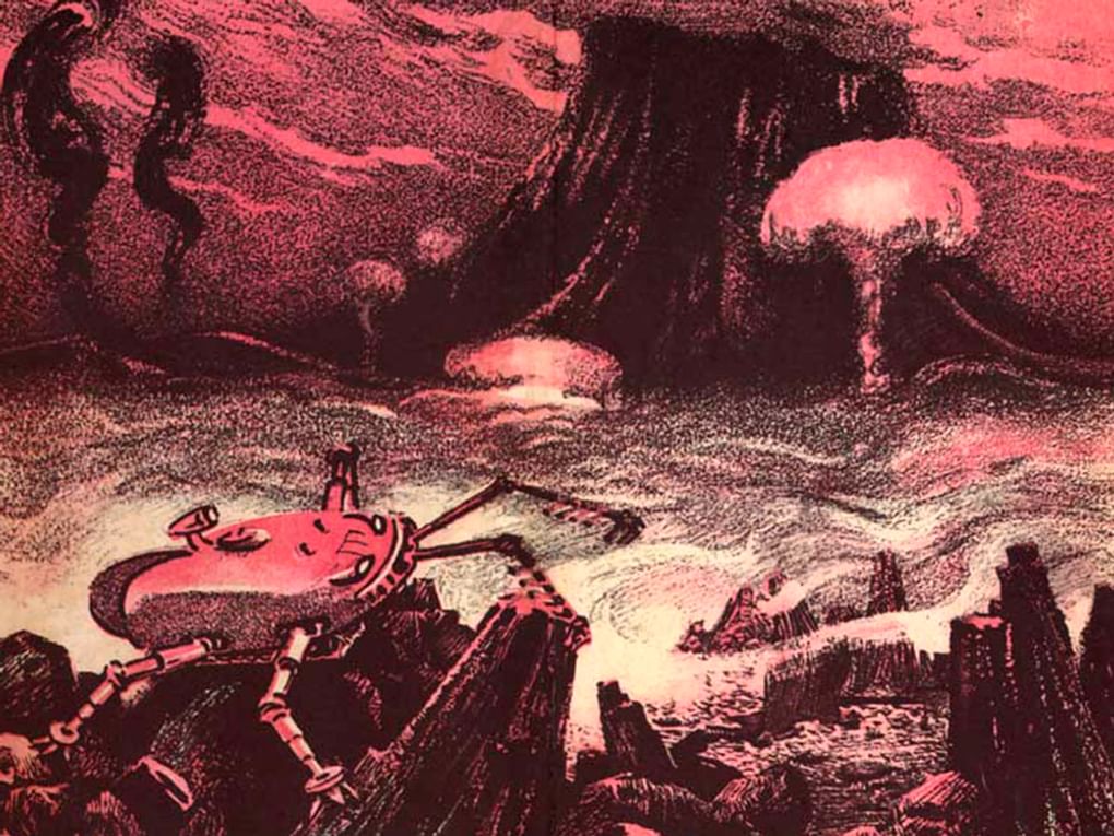  Игорь Ильинский. Иллюстрация к произведению братьев Стругацких «Страна багровых туч».  Издательство «Детгиз», 1959. Изображение: <a href="http://www.rusf.ru/abs/s_il.htm#sb" target="_blank">rusf.ru</a>