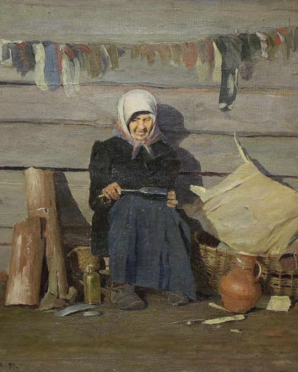 Николай Шлеин (Шлейн). Тряпичница (фрагмент). 1899. Ярославский художественный музей, Ярославль