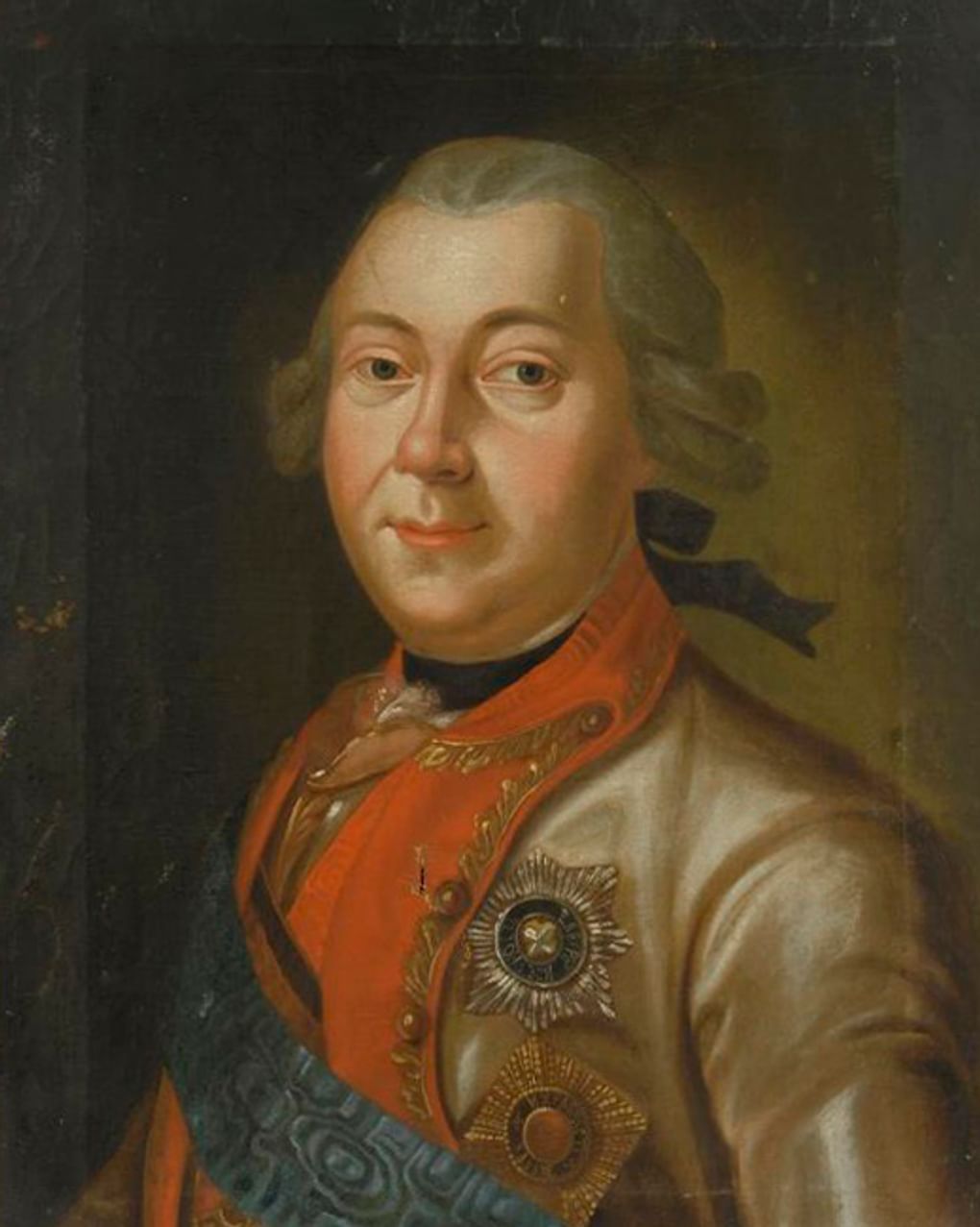 Неизвестный художник. Портрет Петра Румянцева-Задунайского (фрагмент). 1780-е. Государственный Владимиро-Суздальский историко-архитектурный и художественный музей-заповедник, Владимир