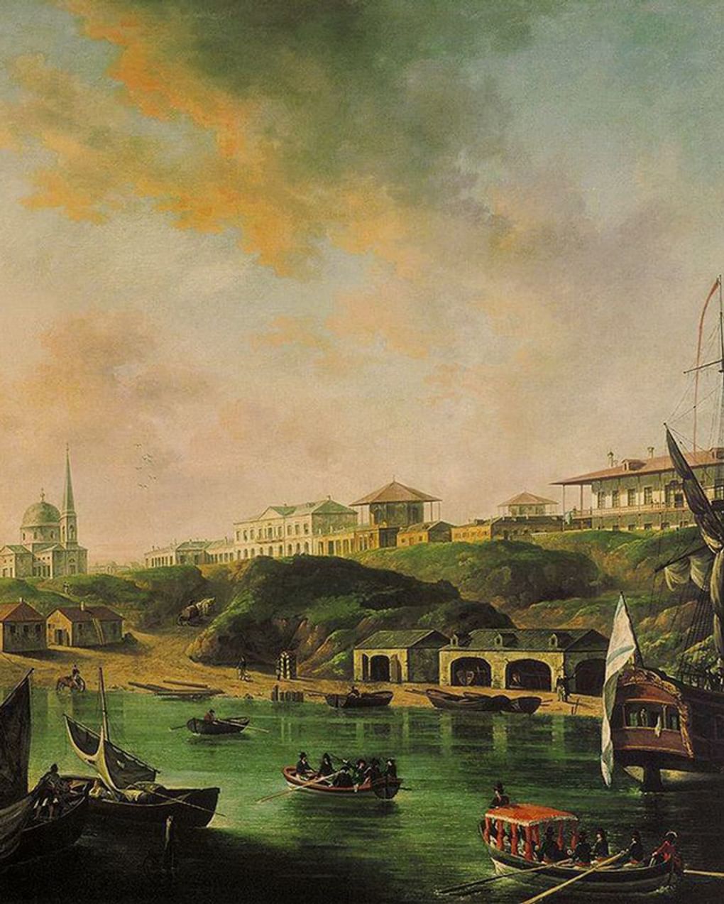 Федор Алексеев. Вид города Николаева (фрагмент). 1799. Государственная Третьяковская галерея, Москва