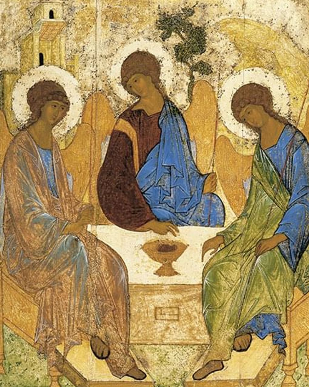 Андрей Рублев. Троица (фрагмент). 1400-е. Государственная Третьяковская галерея, Москва