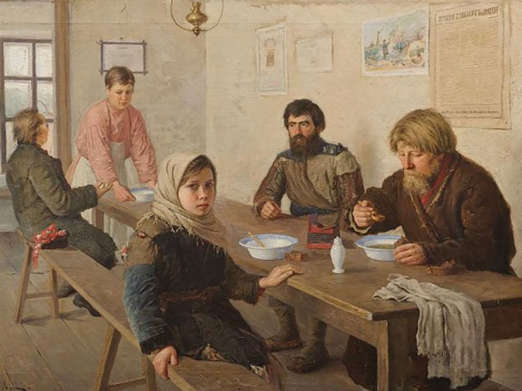 Иван Кокорев. В столовой (фрагмент). Середина XIX века. Самарский областной художественный музей, Самара
