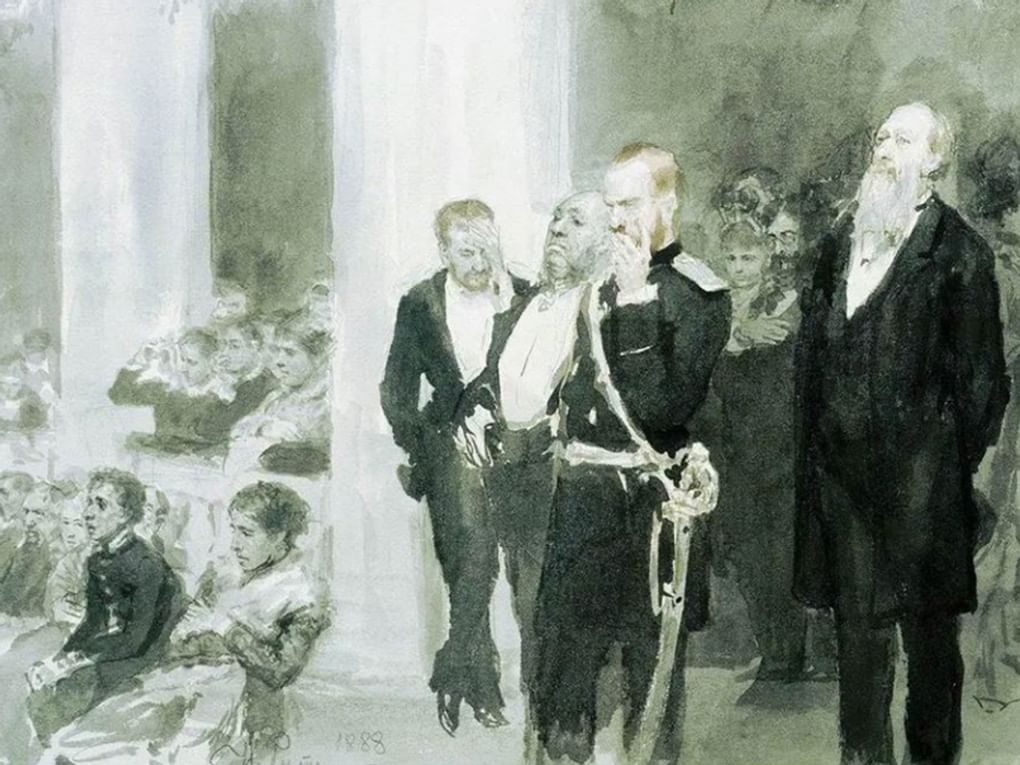 Илья Репин. Во время концерта в дворянском собрании (фрагмент). 1888. Государственный Русский музей, Санкт-Петербург