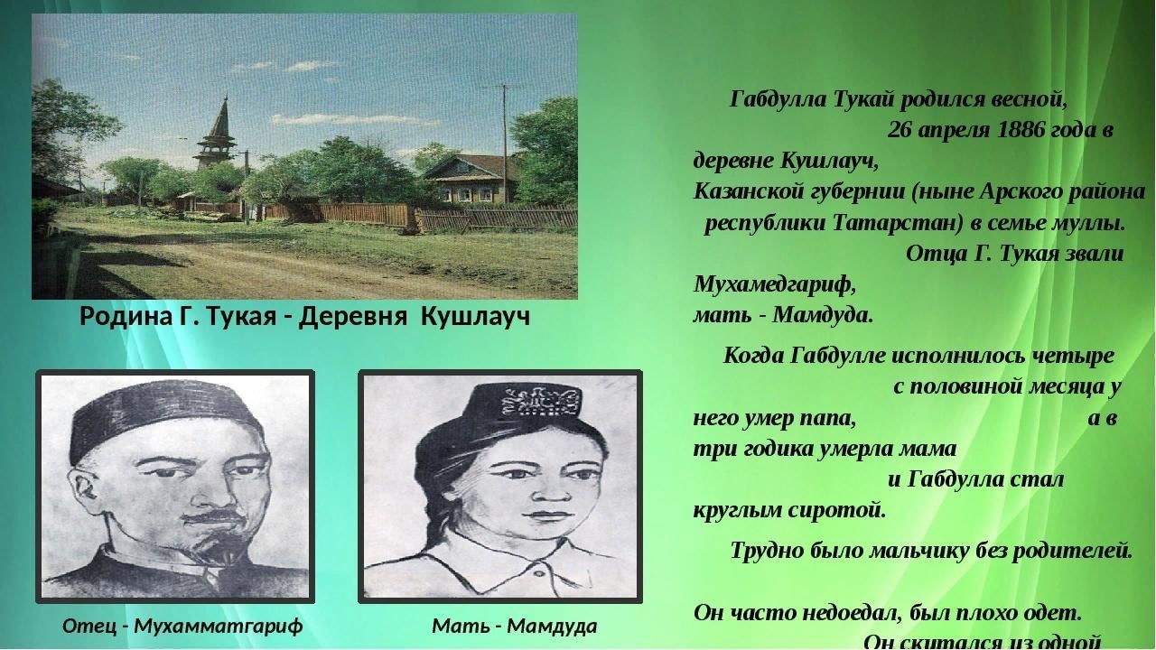 Стихотворение тукая на татарском