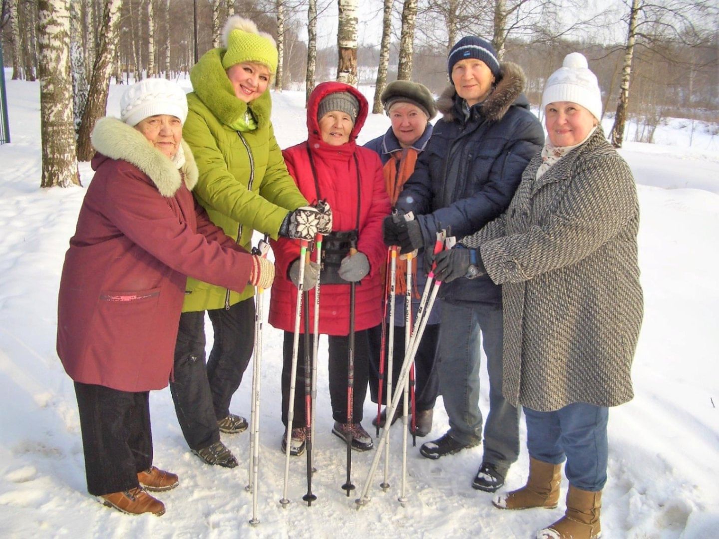 Финская ходьба зимой