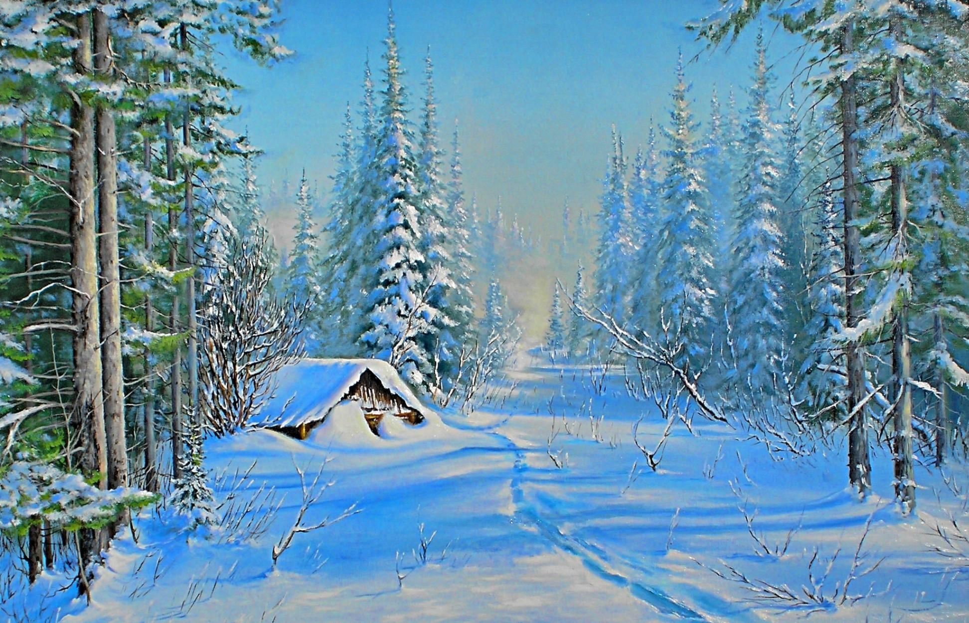 зимний пейзаж картинки для детей