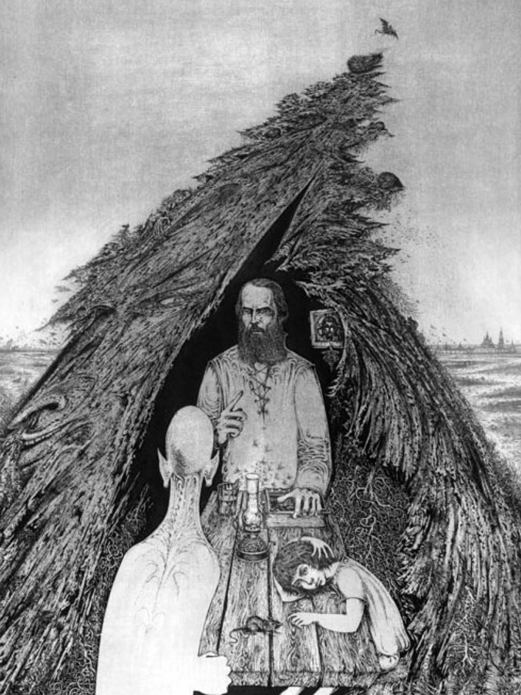 Демьян Утенков. Легенда о Великом инквизиторе (по мотивам романа Федора Достоевского «Братья Карамазовы»). 1982. Омский областной музей изобразительных искусств им. М.А. Врубеля, Омск