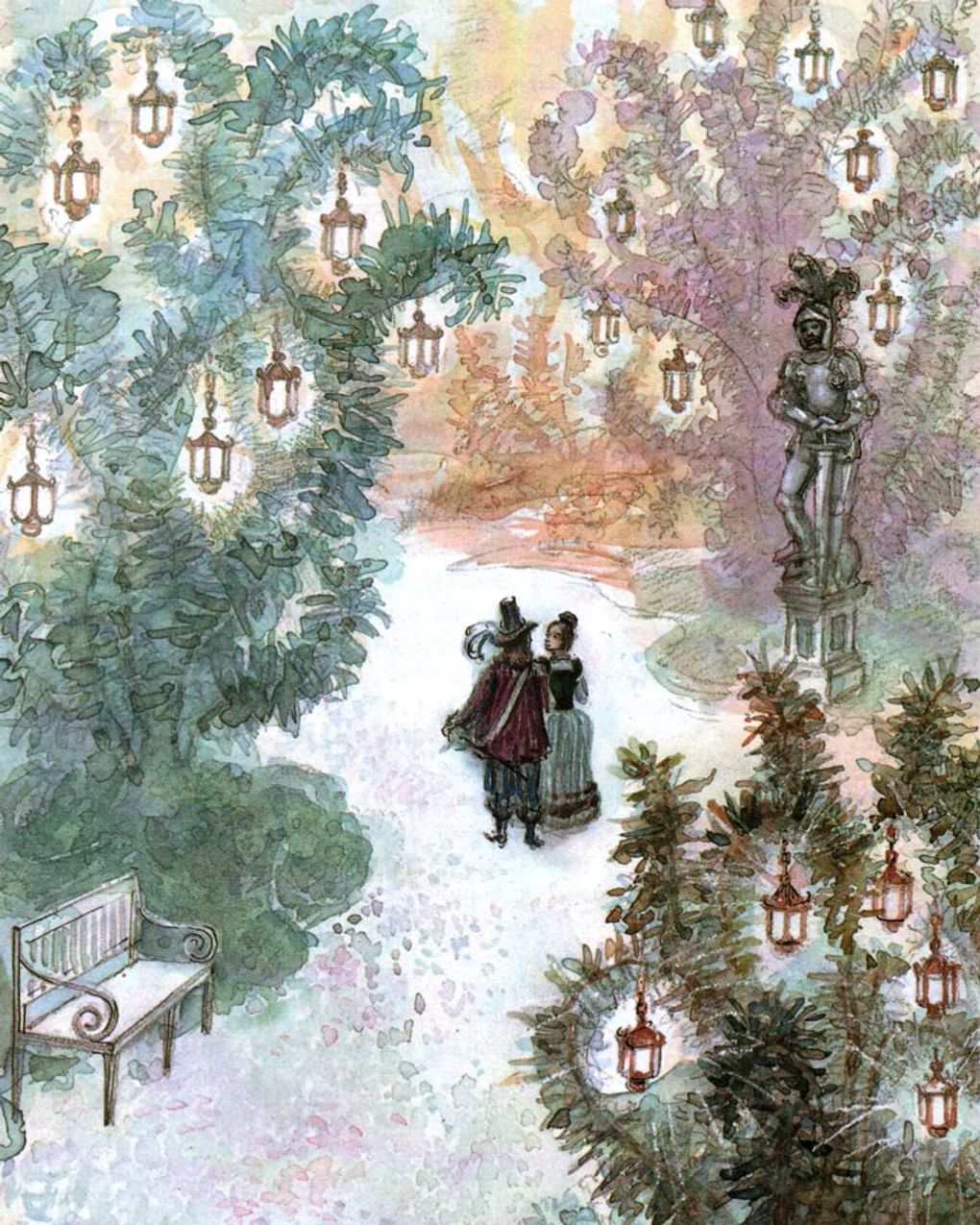 Алексей Рейпольский. Иллюстрация к сказке Антония Погорельского «Черная курица, или Подземные жители» (фрагмент). Издательство «Художник РСФСР», 1989