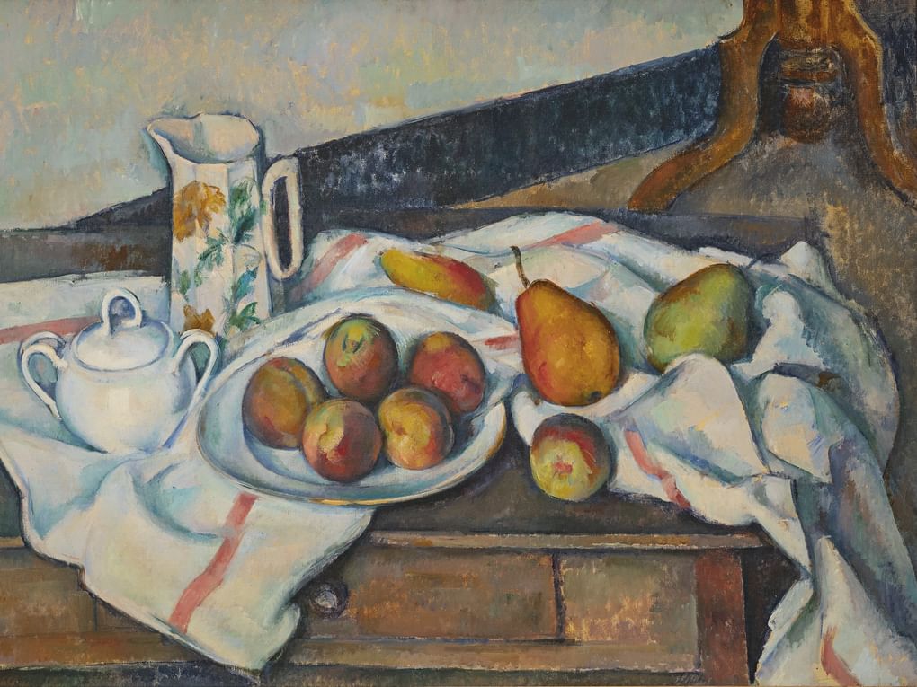 Поль Сезанн. Персики и груши. 1890—1894. Выставка «После импрессионизма. Русская живопись в диалоге с новым западным искусством», Государственный музей изобразительных искусств им. А.С. Пушкина, Москва