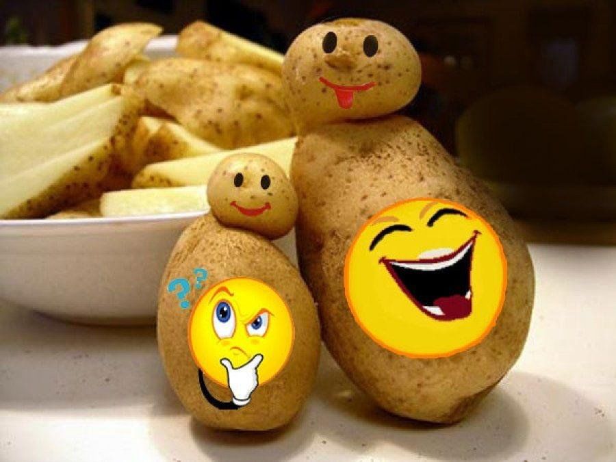 Веселая картошечка. Картошка. Прикольная картошка. Картошка улыбается. Всемирный день картошки.