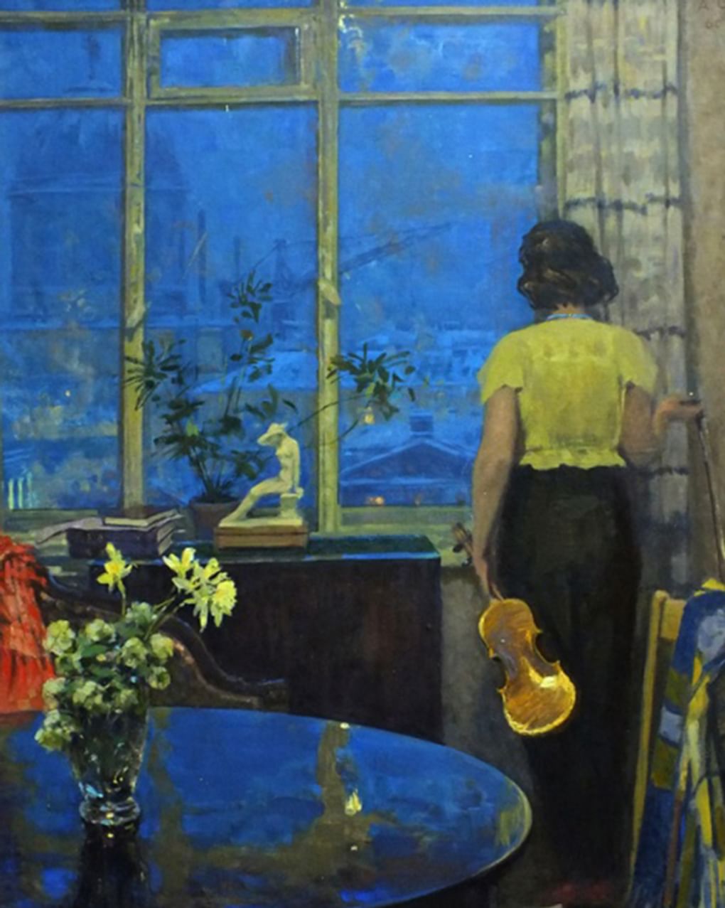 Александр Самохвалов. Голубые сумерки (фрагмент). 1960. Брянский областной художественный музейно-выставочный центр, Брянск 
