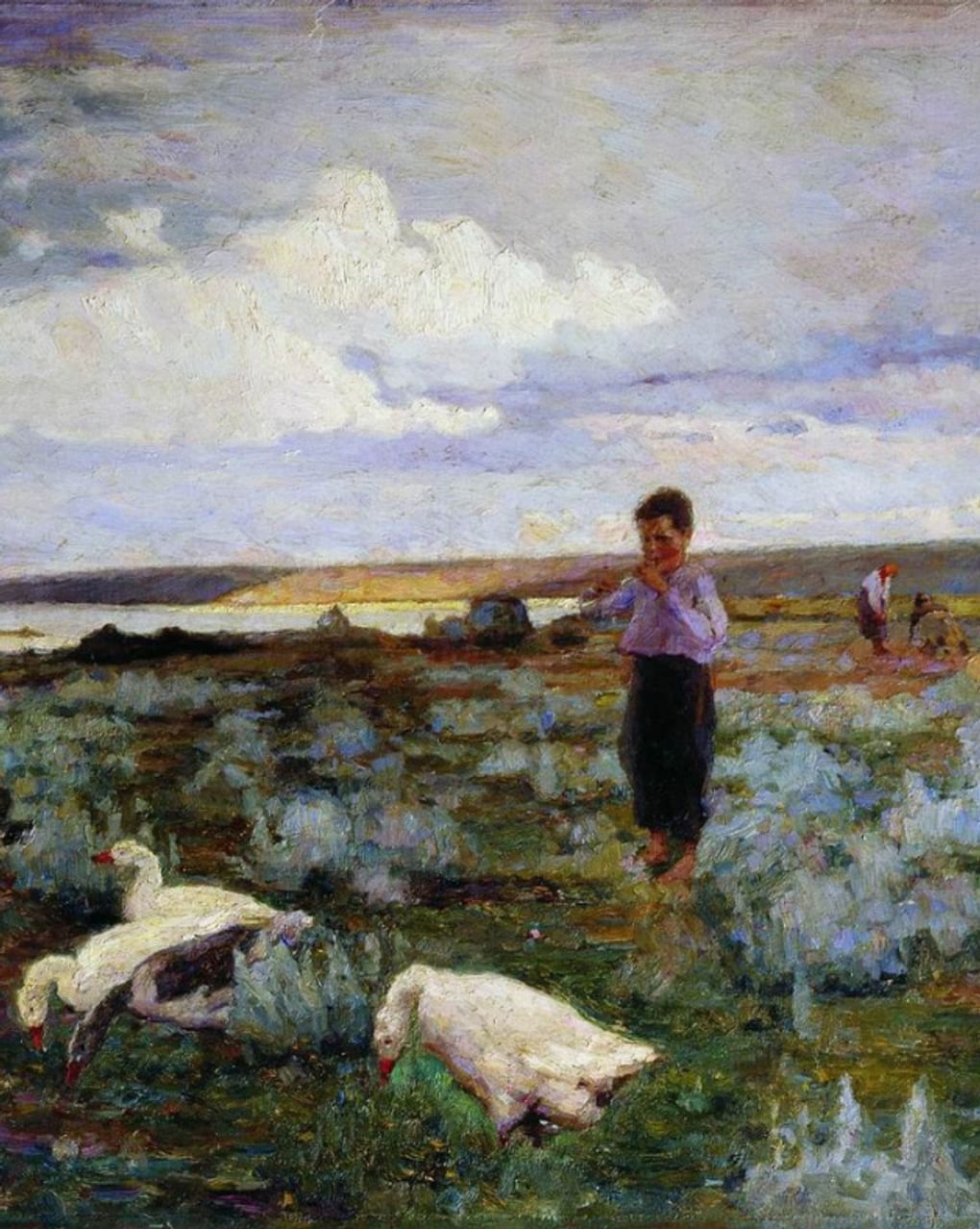 Кириак Костанди. Пастушок. Мальчик с гусями (фрагмент). 1918. Одесский национальный художественный музей, Одесса, Украина 