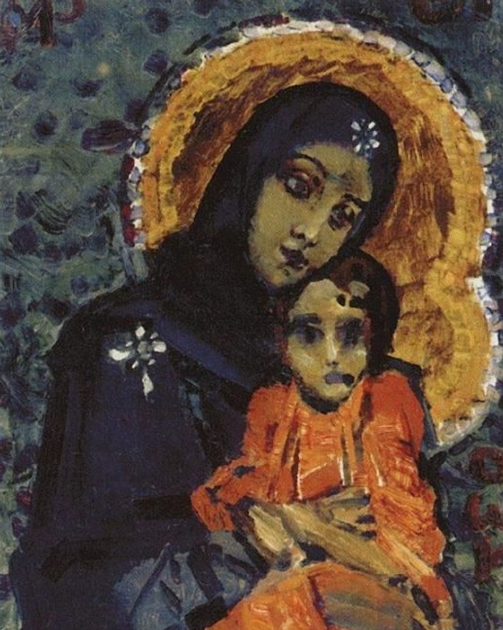 Михаил Врубель. Богородица с Младенцем (фрагмент). 1885. Государственная Третьяковская галерея, Москва