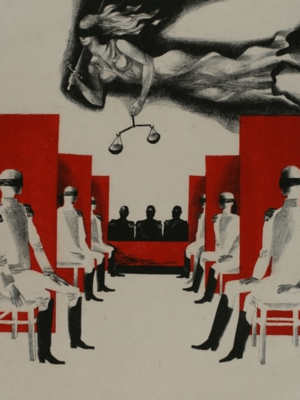 Николай Домашенко. Допрос (фрагмент). Из серии «Трагедии декабря». 1973. Омский областной музей изобразительных искусств им. М.А. Врубеля, Омск