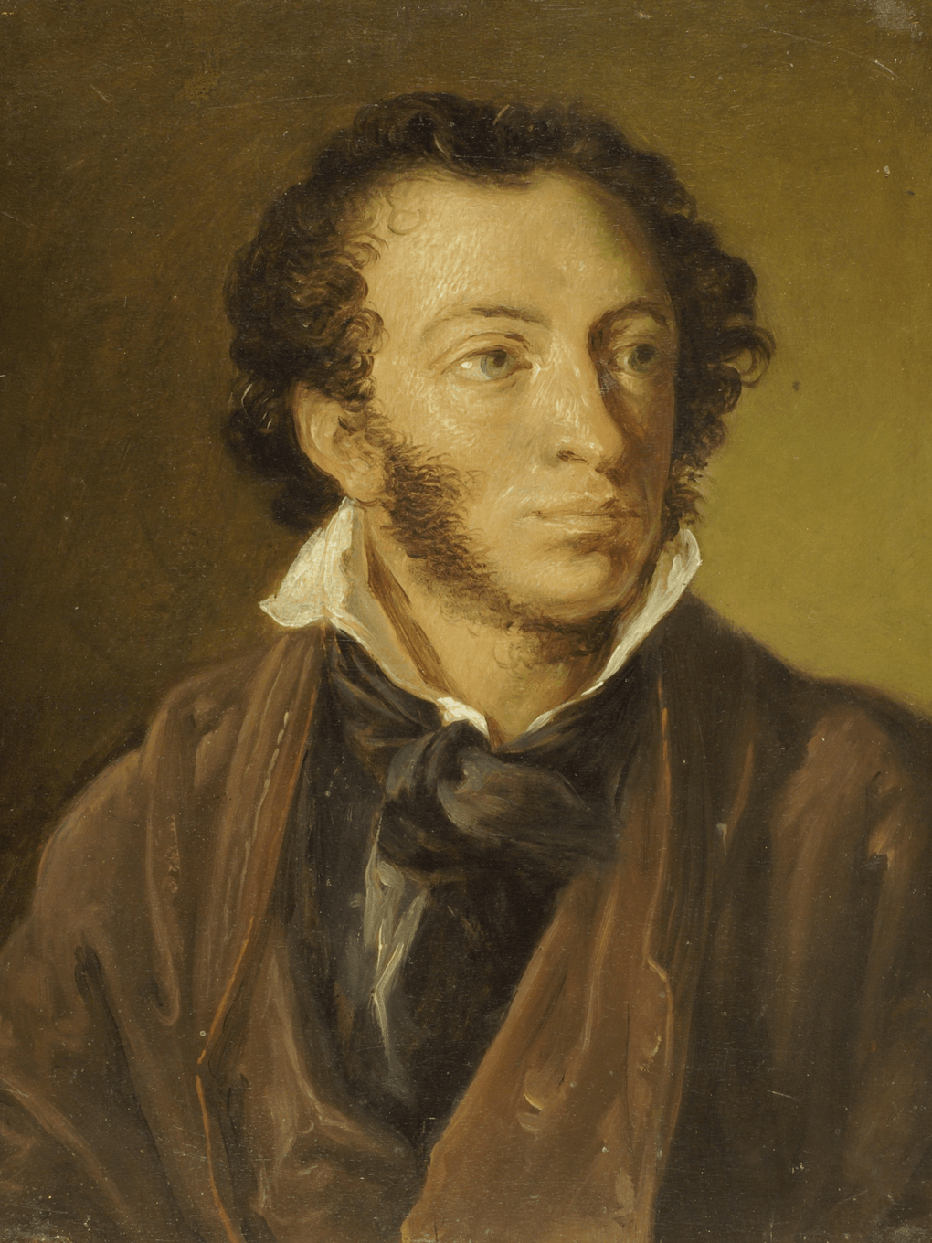 Василий Тропинин. Портрет А.С. Пушкина. Этюд. 1827. Всероссийский музей А.С. Пушкина, Санкт-Петербург