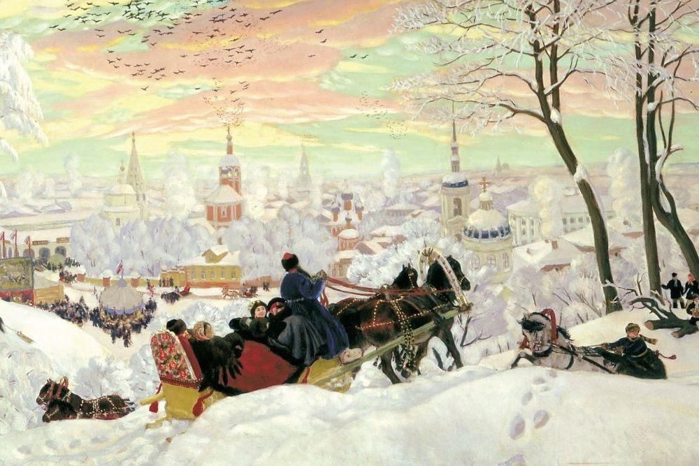 Кустодиев художник картины масленица