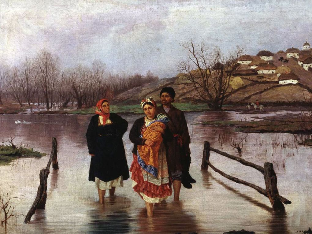 Константин Трутовский. В половодье (фрагмент). XVIII век. Курская государственная картинная галерея им. А.А. Дейнеки, Курск