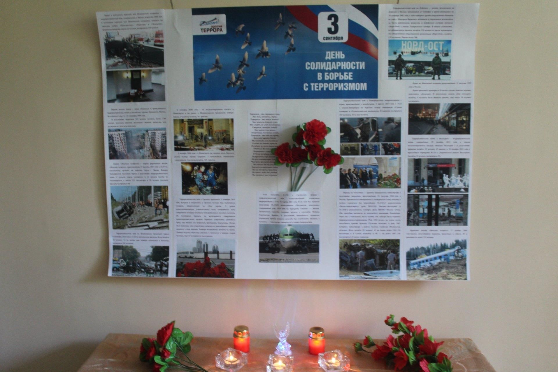 План мероприятий день солидарности в борьбе с терроризмом