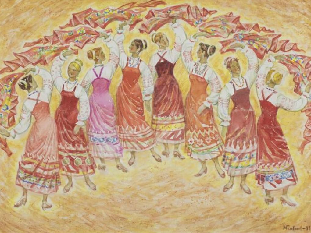 Владимир Голованов. Танец «Красный сарафан» (фрагмент). 1986. Вятский художественный музей имени В.М. и А.М. Васнецовых, Киров