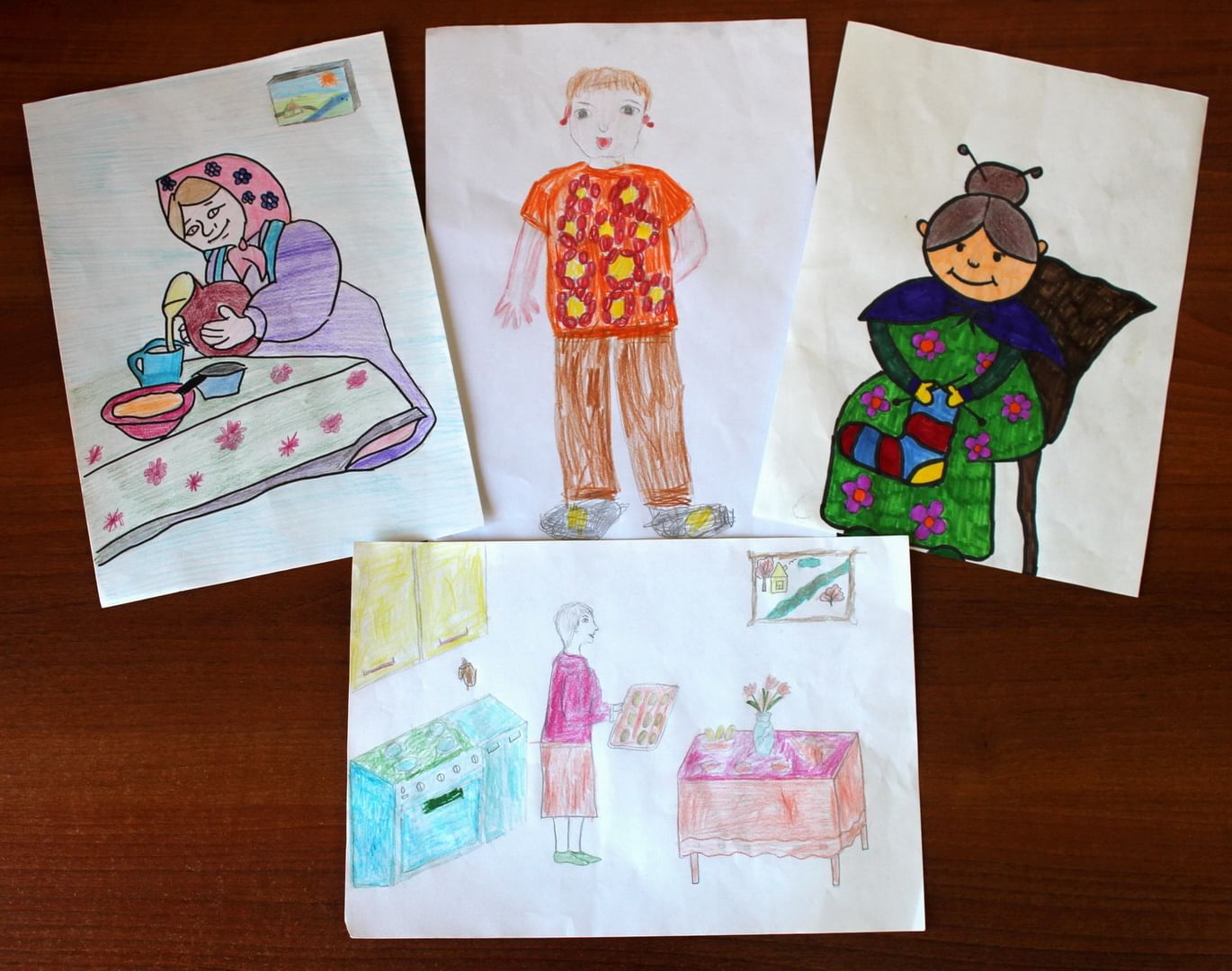 Рисунок ко дню пожилого человека 6 класс