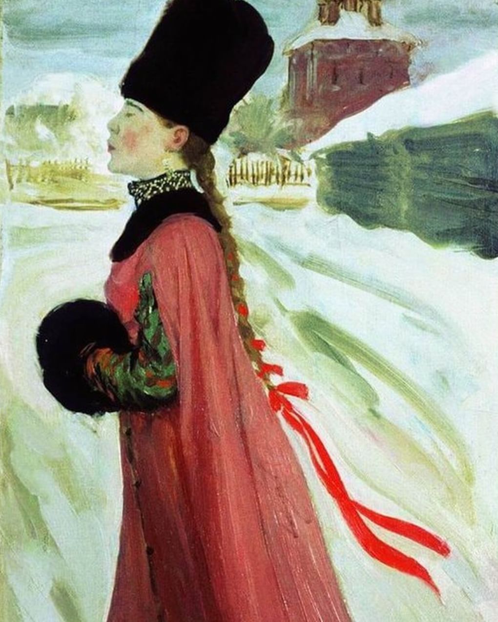 Алексей Рябушкин. Московская девушка XVII века (фрагмент). 1903. Государственный Русский музей, Санкт-Петербург