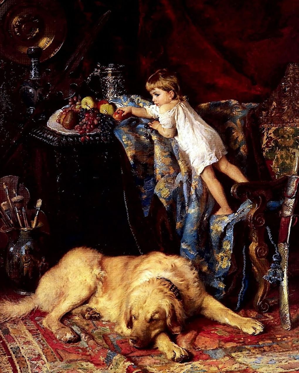 Константин Маковский. В мастерской художника (фрагмент). 1881. Государственная Третьяковская галерея, Москва