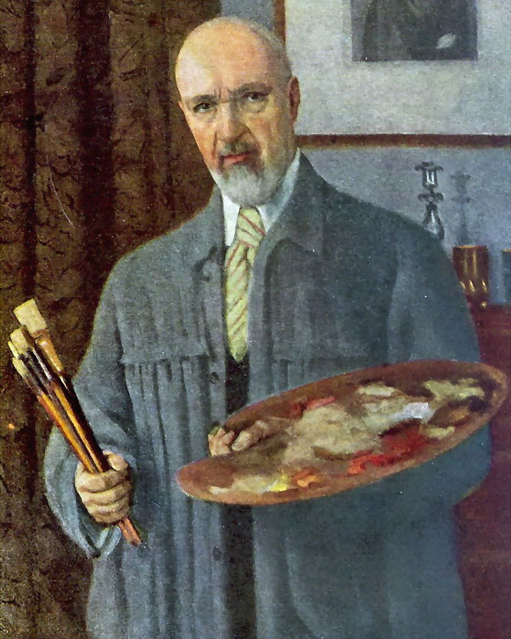 Константин Юон. Автопортрет (фрагмент). 1953. Государственная Третьяковская галерея, Москва